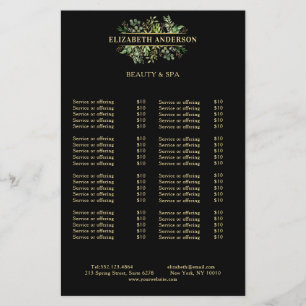 Prospectus 14 Cm X 21,6 Cm Salon Botank moderne Schwarz Grün Schwarz