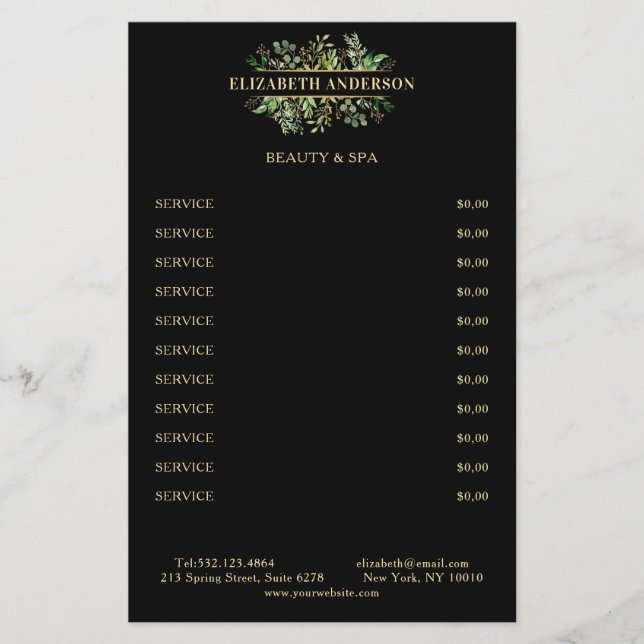 Prospectus 14 Cm X 21,6 Cm Salon Botank moderne Schwarz Grün Schwarz (Devant)