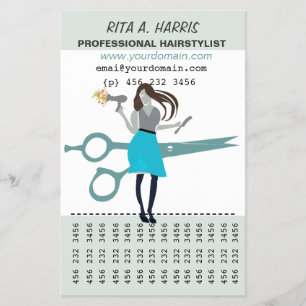 Prospectus 14 Cm X 21,6 Cm Salon de Beauté Beauticienne Coiffeur coiffeur