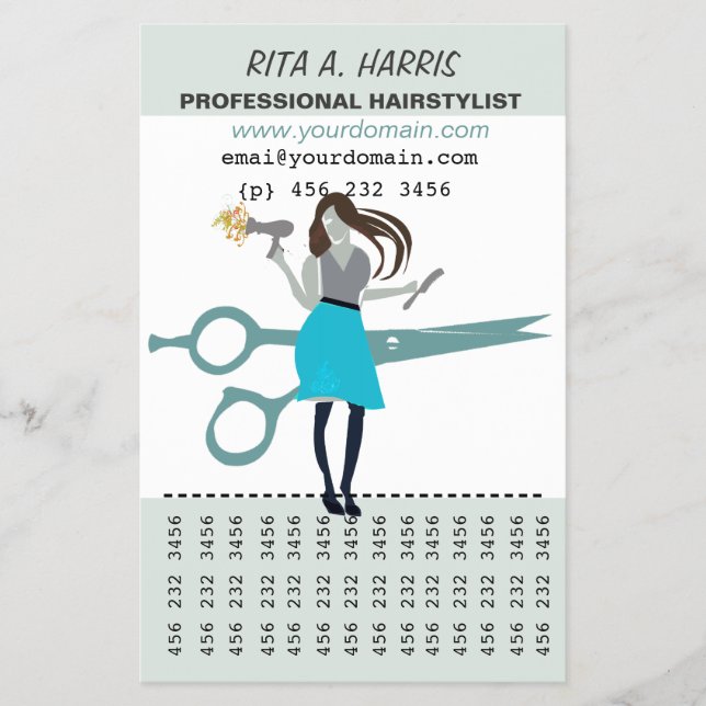 Prospectus 14 Cm X 21,6 Cm Salon de Beauté Beauticienne Coiffeur coiffeur (Devant)