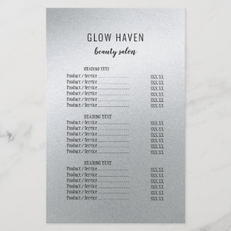 Prospectus 14 Cm X 21,6 Cm Salon de beauté en argent de Glamor