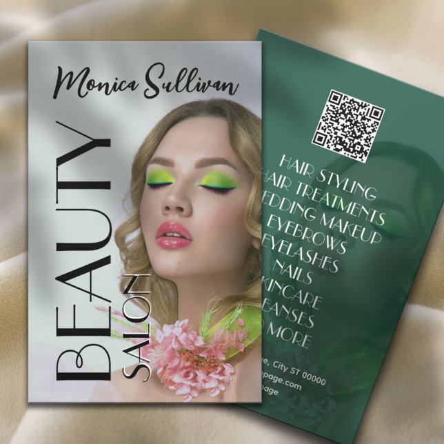 Prospectus 14 Cm X 21,6 Cm Salon de beauté ton vert (Créateur téléchargé)