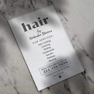 Prospectus 14 Cm X 21,6 Cm Salon de coiffure de style bohème minimaliste prop