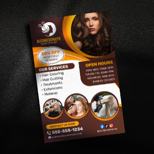 Prospectus 14 Cm X 21,6 Cm Salon de coiffure Maquillage Coiffeur Cheveux Oran