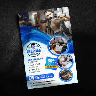 Prospectus 14 Cm X 21,6 Cm Salon de coiffure pour hommes Coiffeur Coiffeuse