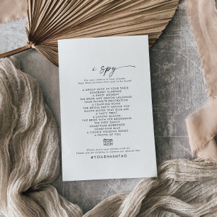 Prospectus 14 Cm X 21,6 Cm Script moderne I Spy Mariage Photo Scavenger Chass