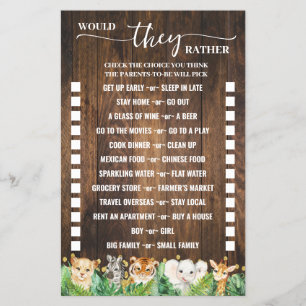 Prospectus 14 Cm X 21,6 Cm Seraient-Ils Plutôt Rustique Safari Douche Carte D