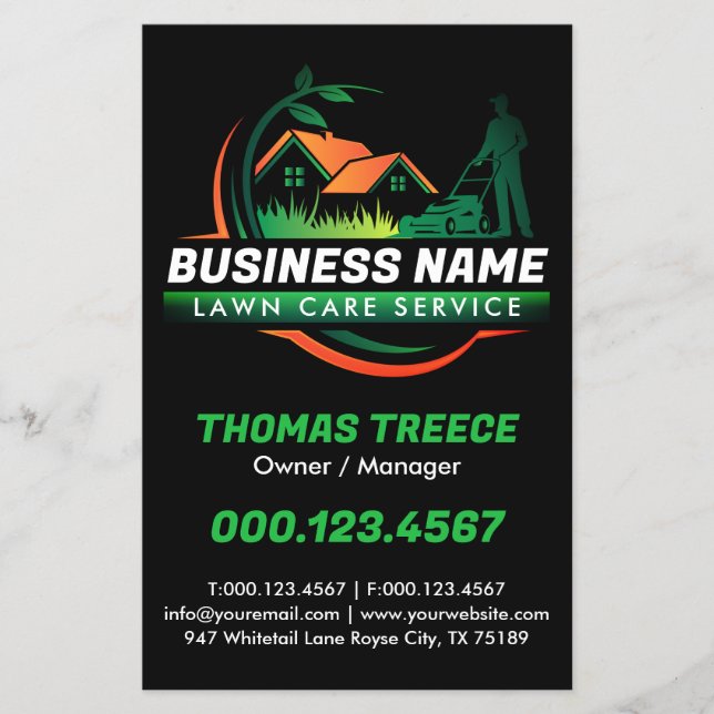 Prospectus 14 Cm X 21,6 Cm Service d'aménagement paysager moderne Green Orang (Devant)