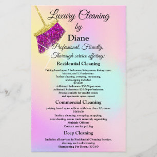 Prospectus 14 Cm X 21,6 Cm Service de nettoyage Bureau de la maison de garde