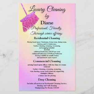 Prospectus 14 Cm X 21,6 Cm Service de nettoyage Bureau de la maison de garde