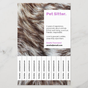 Prospectus 14 Cm X 21,6 Cm Service de Sitter pour animaux et design moderne v