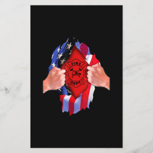 Prospectus 14 Cm X 21,6 Cm Service des incendies Drapeau pompier Mince ligne 