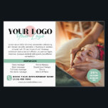Prospectus 14 Cm X 21,6 Cm Soft Green Your Logo Photos QR Spa Salon<br><div class="desc">Circulaire marketing pour avec des détails verts doux pour un spa, salon, massothérapeute ou plus avec vos photos, logo, et code QR. Ajoutez votre texte, vos services, une offre de réduction, des informations de contact, l'adresse, les heures d'ouverture, et sur le texte, les médias sociaux et plus encore. Un prospectus...</div>