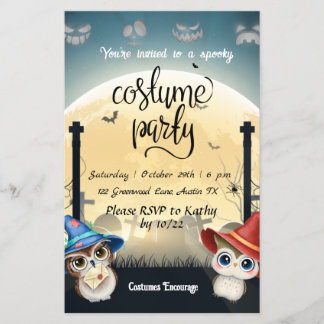 Prospectus 14 Cm X 21,6 Cm Soirée costumée pour enfants Halloween Invitation