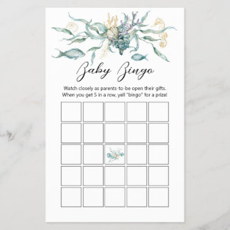 Prospectus 14 Cm X 21,6 Cm Sous le Sea Jellyfish Baby Bingo Card Carte de jeu