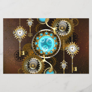 Prospectus 14 Cm X 21,6 Cm Steampunk Rusty Background