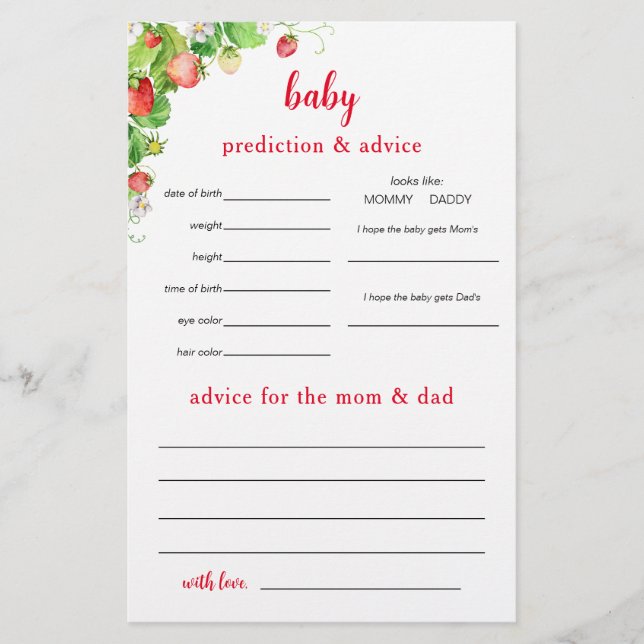 Prospectus 14 Cm X 21,6 Cm Strawberry Predictions and Advice (Devant)