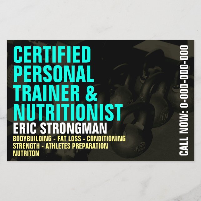 Prospectus 14 Cm X 21,6 Cm Style moderne de salle de sport (Devant)