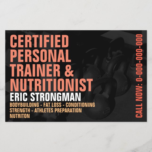 Prospectus 14 Cm X 21,6 Cm Style moderne de salle de sport (Devant)