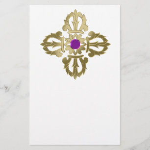 Prospectus 14 Cm X 21,6 Cm Symbole bouddhiste doré Vajra