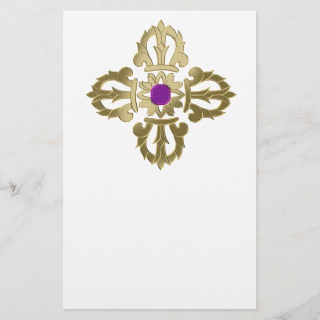 Prospectus 14 Cm X 21,6 Cm Symbole bouddhiste doré Vajra (Devant)