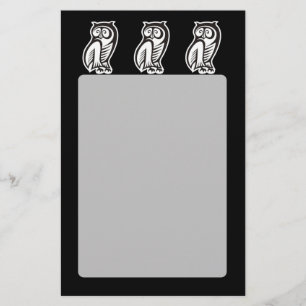 Prospectus 14 Cm X 21,6 Cm Symbole hibou blanc