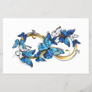 Prospectus 14 Cm X 21,6 Cm Symbole infini de papillons Morpho bleus