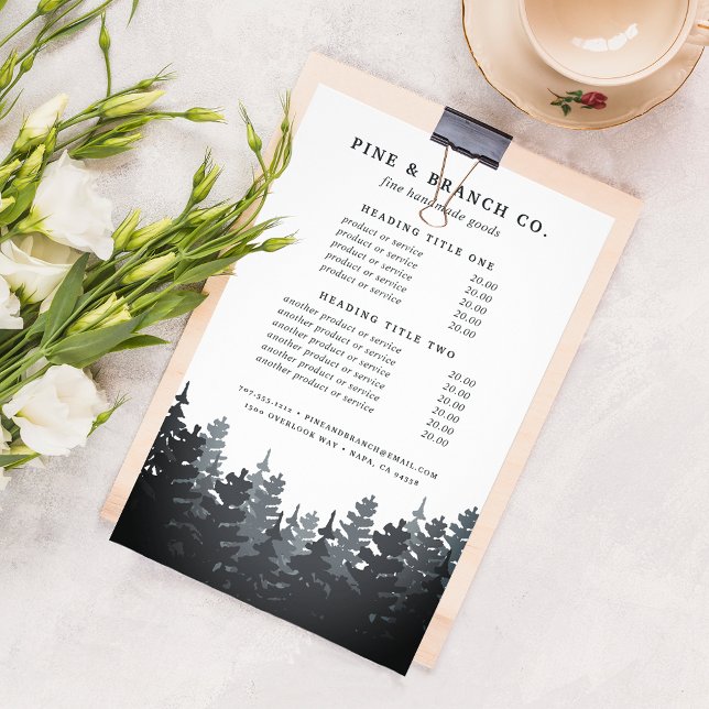 Prospectus 14 Cm X 21,6 Cm Tarification et services des forêts d'hiver (Créateur téléchargé)