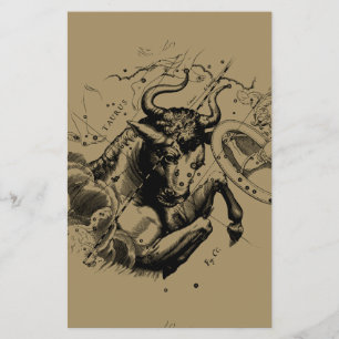 Prospectus 14 Cm X 21,6 Cm Taurus Constellation Hevelius 1690 Engraving