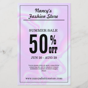 Prospectus 14 Cm X 21,6 Cm Texture de peau de licorne iridescente holographiq