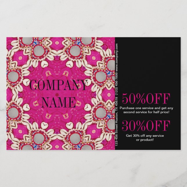 Prospectus 14 Cm X 21,6 Cm thérapeute en massage chakra bohémien fuchsia Yoga (Devant)