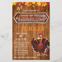 Touchdowns et Turquie Thanksgiving Invitation