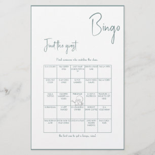 Prospectus 14 Cm X 21,6 Cm Trouver le Bingo Invité Minimaliste - Édition Sage