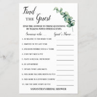 Trouvez la Fête des mariées de jeu Guest Eucalyptu