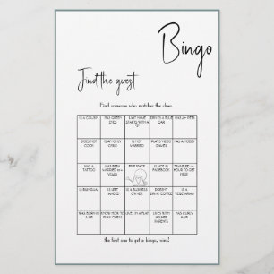 Prospectus 14 Cm X 21,6 Cm Trouvez le jeu de bingo de la fête de mariage pour