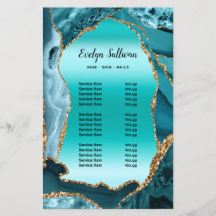 Prospectus 14 Cm X 21,6 Cm Turquoise agneau faux prix liste de prix flyer