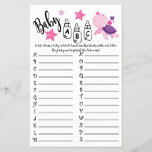 TURTLE BABY ABC BABY SHOWER CARTE DE JEU