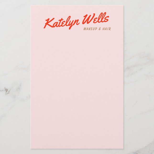 Prospectus 14 Cm X 21,6 Cm Typographie manuscrite rouge rétro rose (Devant)