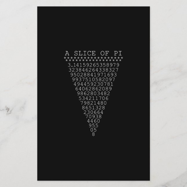 Prospectus 14 Cm X 21,6 Cm Une tranche de chiffres Pi (Devant)
