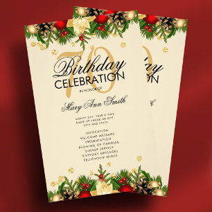 Prospectus 14 Cm X 21,6 Cm Vacances 70e fête d'anniversaire Programme Gold av