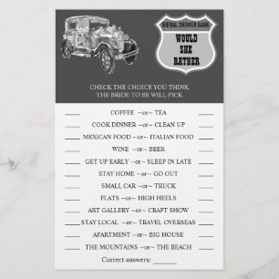 Prospectus 14 Cm X 21,6 Cm Voudrait-Elle Plutôt Mariage voiture douche carte 