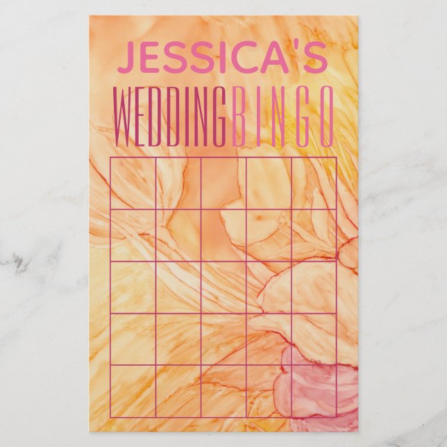 Prospectus 14 Cm X 21,6 Cm Wedding shower BINGOFresh Fleurs Design (Devant)