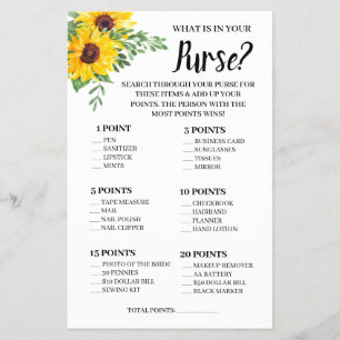 Prospectus 14 Cm X 21,6 Cm What is in your Purse Cartes de jeu de douche de t