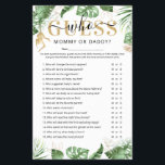 Prospectus 14 Cm X 21,6 Cm Wild One 'Guess Who' Baby shower Game Flyer<br><div class="desc">Conçu pour coordonner avec nos meilleures invitations à la douche Wild One Safari Jungle Baby. Ce joli baby shower "Guess Who" jeu maman ou papa est doté d'aquarelle de verdure tropicale avec un feuillage botanique faux or et un élégant modèle. Chaque question peut être éditée, donc si vous voulez les...</div>