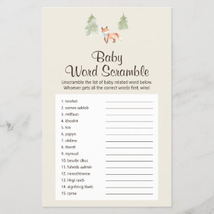 Prospectus 14 Cm X 21,6 Cm Woodland Fox Boy UK Baby Word Scramble
