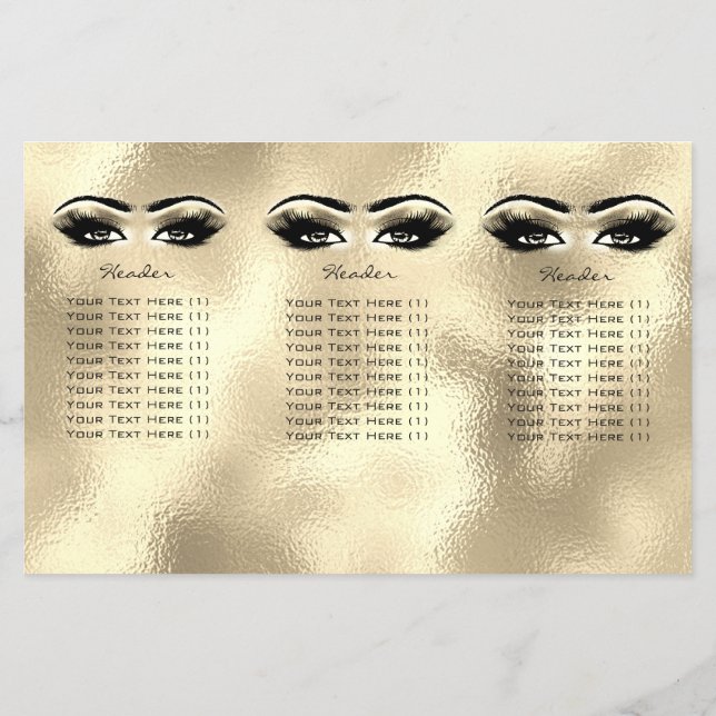 Prospectus 14 Cm X 21,6 Cm Yeux d'or Lashes DL 3 Leaflet (Dos)