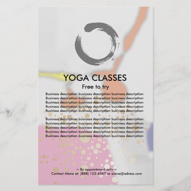 Prospectus 14 Cm X 21,6 Cm Yoga Classes Circulaire (Devant)