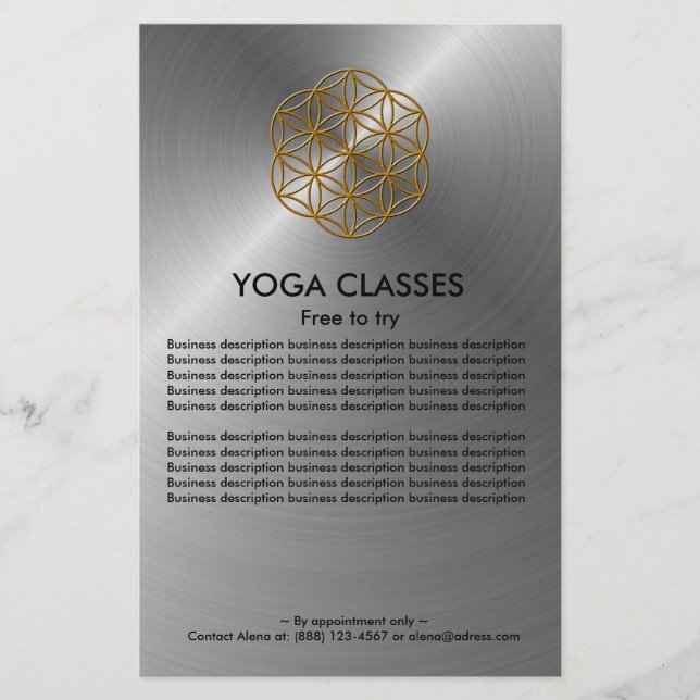 Prospectus 14 Cm X 21,6 Cm Yoga Classes Circulaire (Devant)