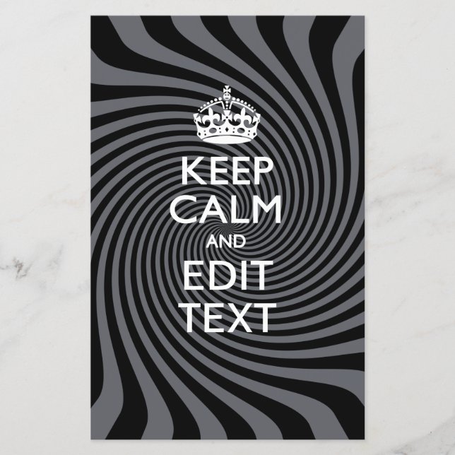 Prospectus 14 Cm X 21,6 Cm Your Keep Calm Text on Black Swirl (Devant)