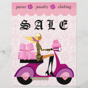 Prospectus 21,6 Cm X 24,94 Cm 232 Fashion Flyer Trottinette Femme Rose Damas Léo